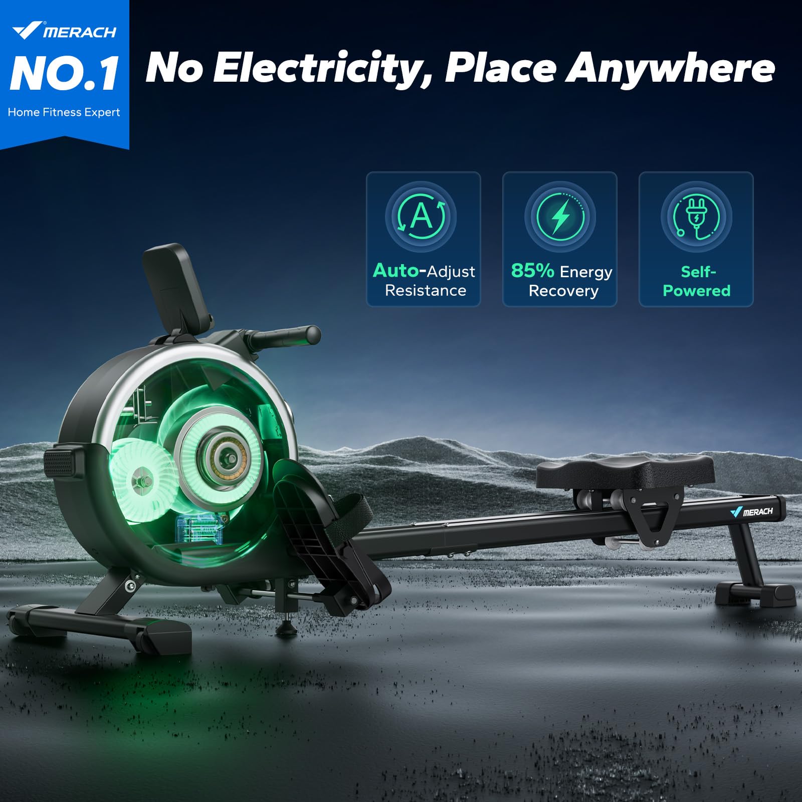 Amazon | Merach ローイングマシン 家庭用磁気ローワーマシン 16段階の